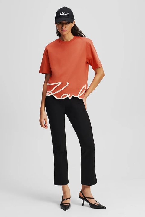 Karl Lagerfeld t-shirt bawełniany damski kolor pomarańczowy A1W17013 - zdjęcie produktu nr 2
