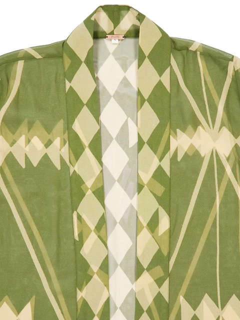 Johanna Ortiz geometric-print wrap maxi dress - Green - zdjęcie produktu nr 2