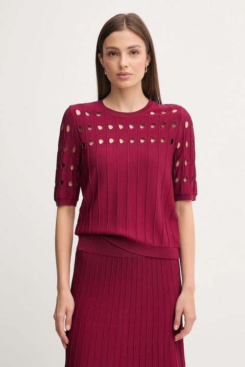 Dkny sweter damskie kolor bordowy lekki P5ESAX10 - zdjęcie produktu nr 1