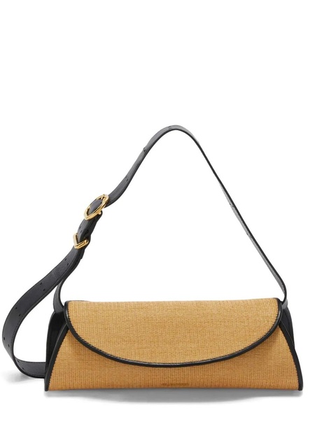 Jil Sander small Cannolo interwoven raffia shoulder bag - White - zdjęcie produktu nr 1