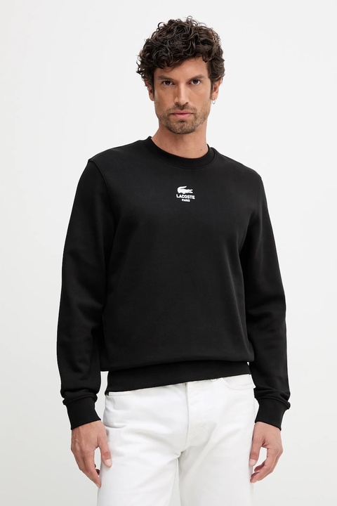 Lacoste bluza bawełniana kolor czarny z nadrukiem SH2736 - zdjęcie produktu nr 1