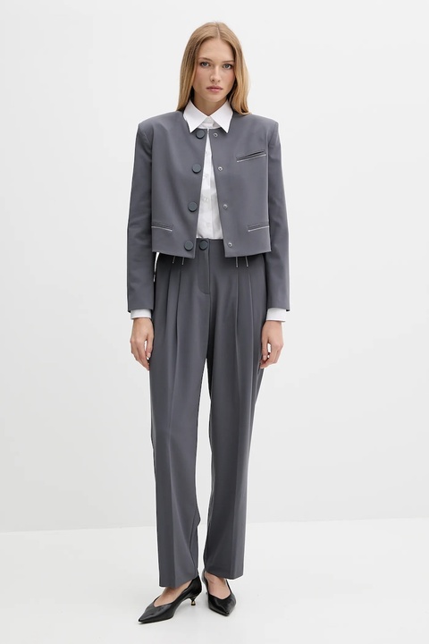 Armani Exchange marynarka kolor szary jednorzędowa gładka XW000656 AF16145 - zdjęcie produktu nr 1