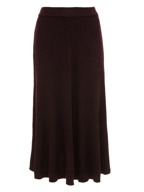 Victoria Beckham ribbed knit midi skirt - Red - zdjęcie produktu nr 1