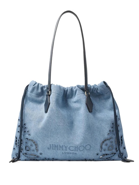 Jimmy Choo laser-cut drawstring shoulder bag - Blue - zdjęcie produktu nr 1