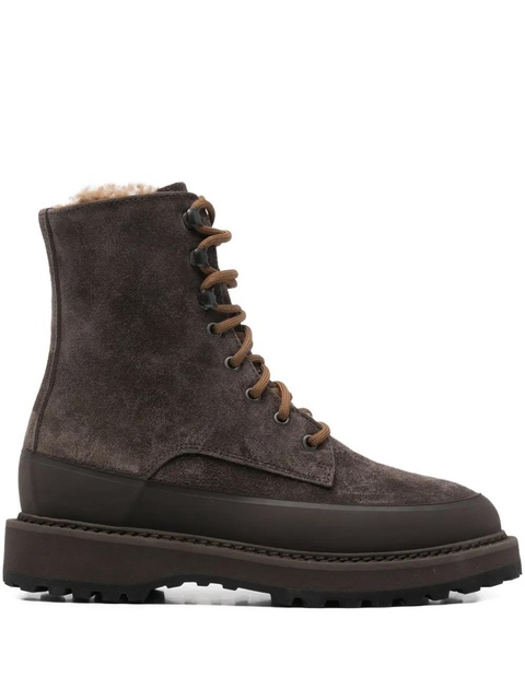 Le Monde Beryl 35mm Dolomite lace-up shearling boots - Brown - zdjęcie produktu nr 1