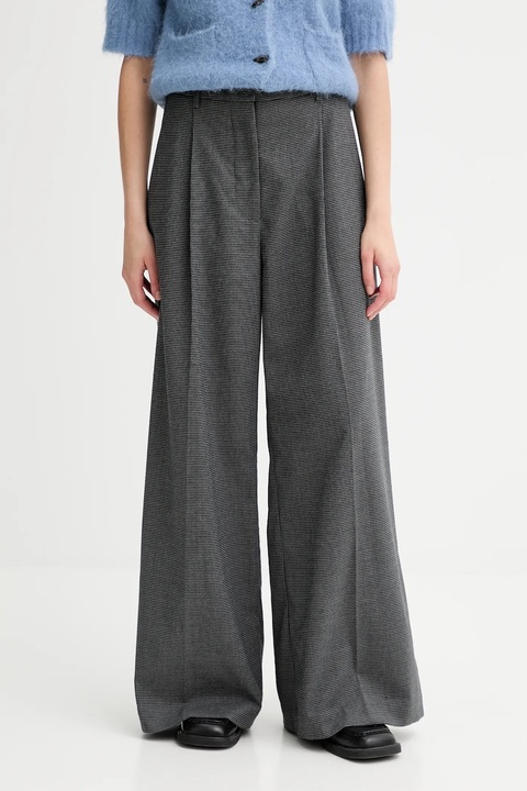 MUNTHE spodnie LUPON damskie kolor szary szerokie high waist 253142525309 - zdjęcie produktu nr 1