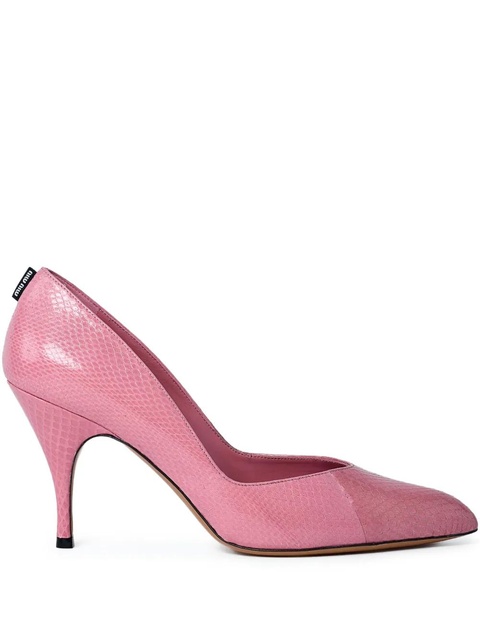 Miu Miu 85mm pointed-toe textured heels - Pink - zdjęcie produktu nr 1