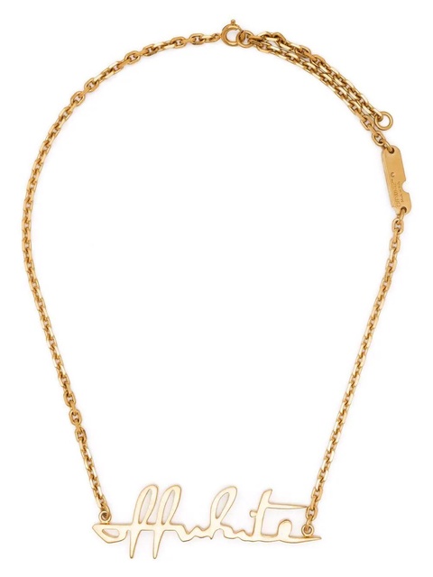 Off-White logo-plaque clasp-fastening necklace - Gold - zdjęcie produktu nr 2