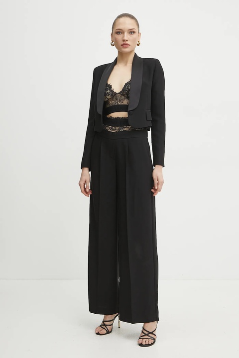 Ermanno Scervino spodnie damskie kolor czarny proste high waist 56TP057E22 - zdjęcie produktu nr 2