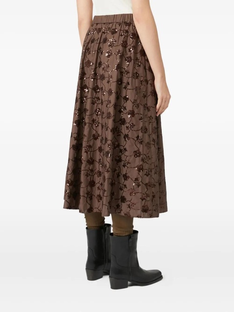 Weekend Max Mara sequinned cotton skirt - Brown - zdjęcie produktu nr 1