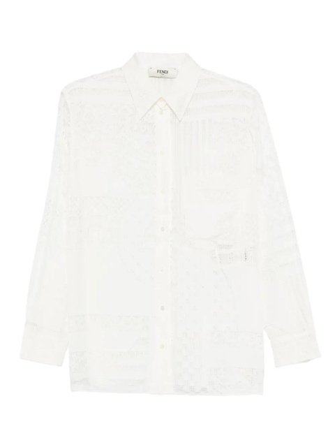 FENDI lace-panel shirt - White - zdjęcie produktu nr 1