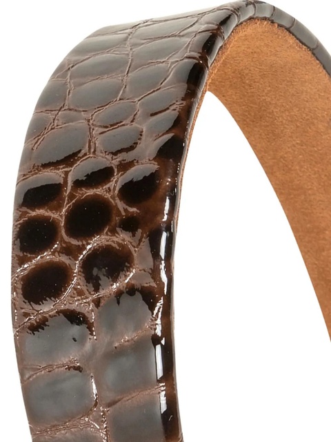 Jennifer Behr Cruz embossed-crocodile headband - Brown - zdjęcie produktu nr 1