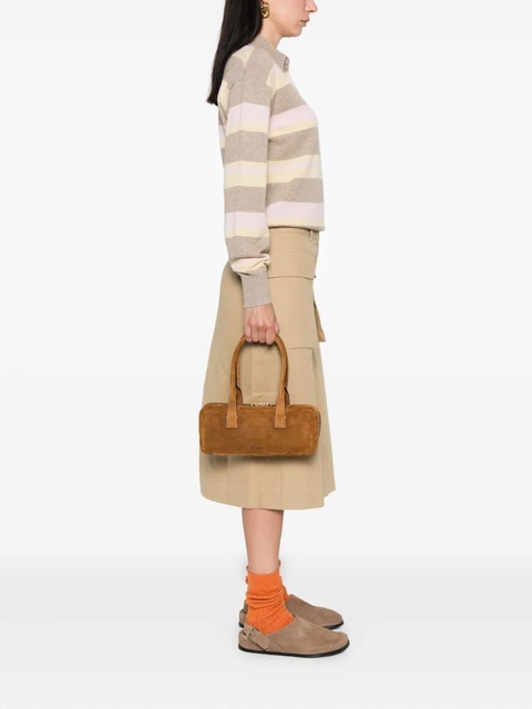 STAUD The Dude suede zip-top tote bag - Brown - zdjęcie produktu nr 2
