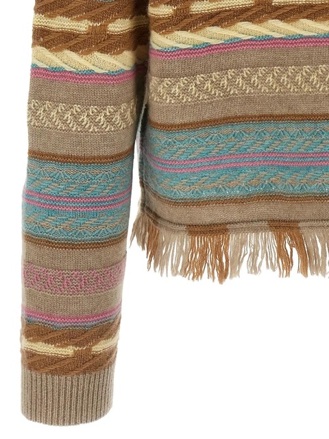Guest In Residence western stripe fringe sweater - Neutrals - zdjęcie produktu nr 2