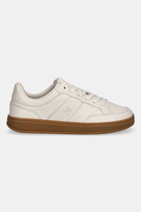 Tommy Hilfiger sneakersy skórzane TH HERITAGE COURT SNEAKER LTR damskie kolor beżowy FW0FW09028 - zdjęcie produktu nr 1