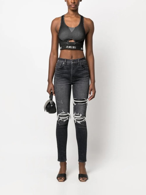 AMIRI high-waist distressed skinny jeans - Grey - zdjęcie produktu nr 2