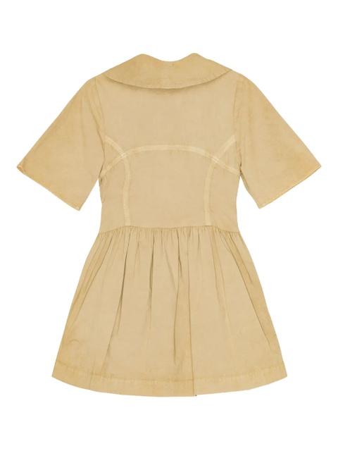 GANNI washed stretch-cotton mini dress - Neutrals - zdjęcie produktu nr 2