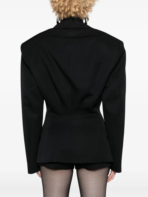 The Attico single-breasted maxi-shoulders blazer - Black - zdjęcie produktu nr 2