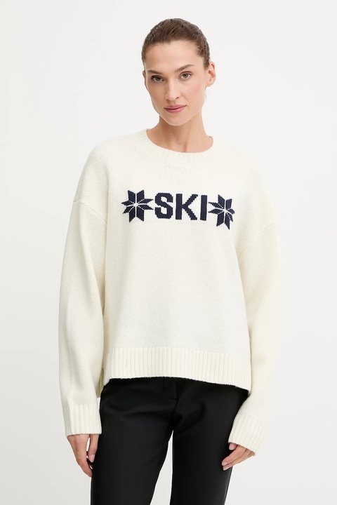 Helly Hansen sweter z dodatkiem wełny BLISS kolor beżowy ciepły 54604 - zdjęcie produktu nr 1