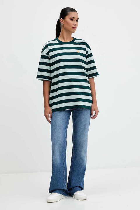 adidas Originals t-shirt Striped Ss Tee damski kolor zielony KF2322 - zdjęcie produktu nr 1