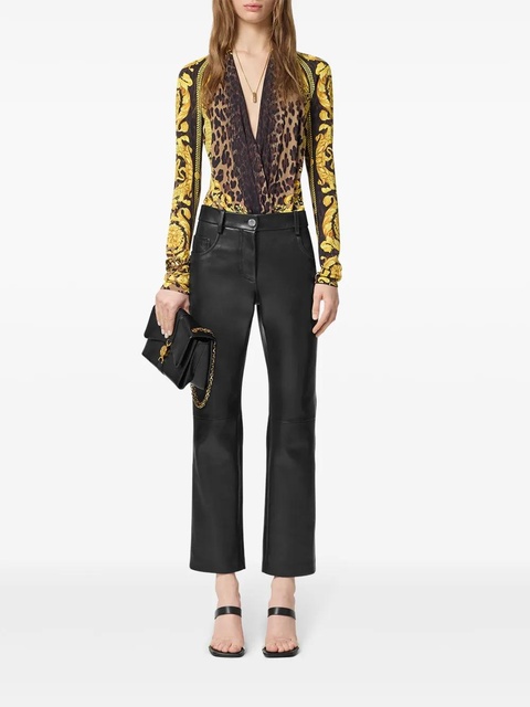 Versace Wild Barocco silk draped bodysuit - Yellow - zdjęcie produktu nr 2