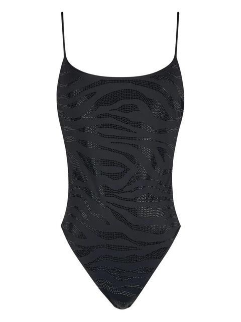 MC2 Saint Barth Cecille zebra strass swimsuit - Black - zdjęcie produktu nr 1