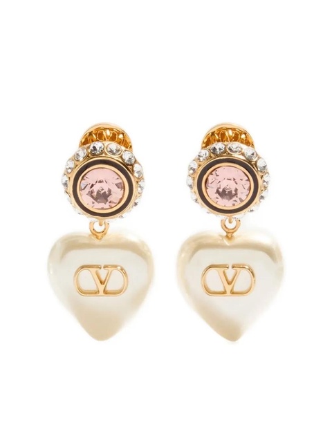 Valentino Garavani Vlogo signature heart-pendant earrings - Gold - zdjęcie produktu nr 1