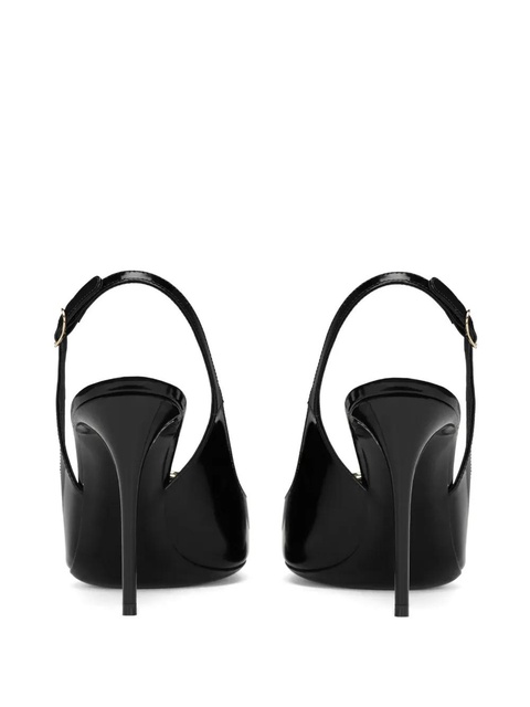 Dolce & Gabbana logo-plaque heeled slingback pumps - Black - zdjęcie produktu nr 2