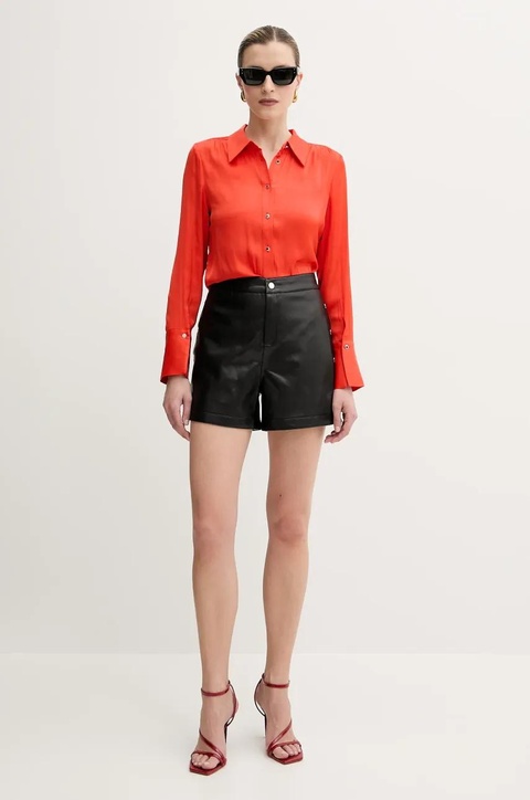 Morgan szorty SHELLY damskie kolor czarny gładkie high waist SHELLY - zdjęcie produktu nr 2