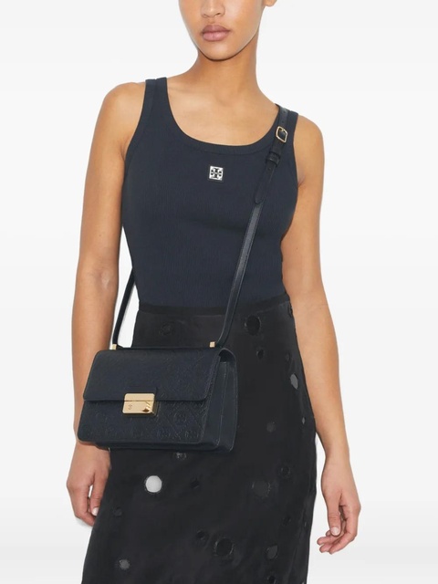 Tory Burch T-Monogram embossed leather shoulder bag - Black - zdjęcie produktu nr 2