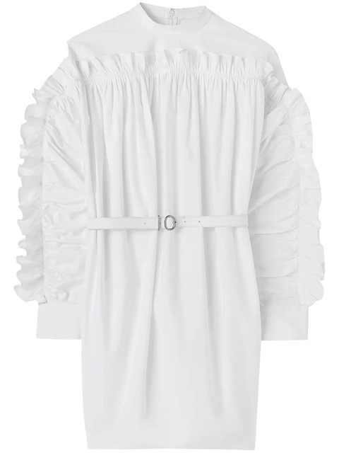 Jil Sander ruffled-detail cotton minidress - White - zdjęcie produktu nr 1