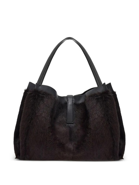 Ferragamo mink-effect leather tote bag - Brown - zdjęcie produktu nr 2
