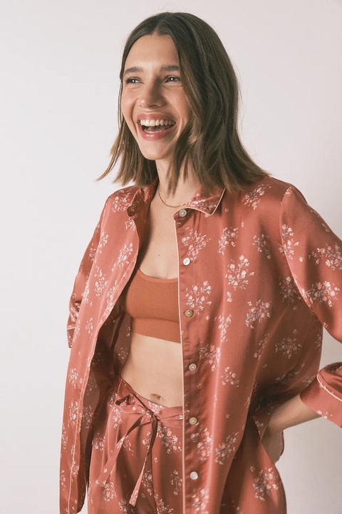 women'secret piżama damska kolor pomarańczowy satynowa 2542463 - zdjęcie produktu nr 2