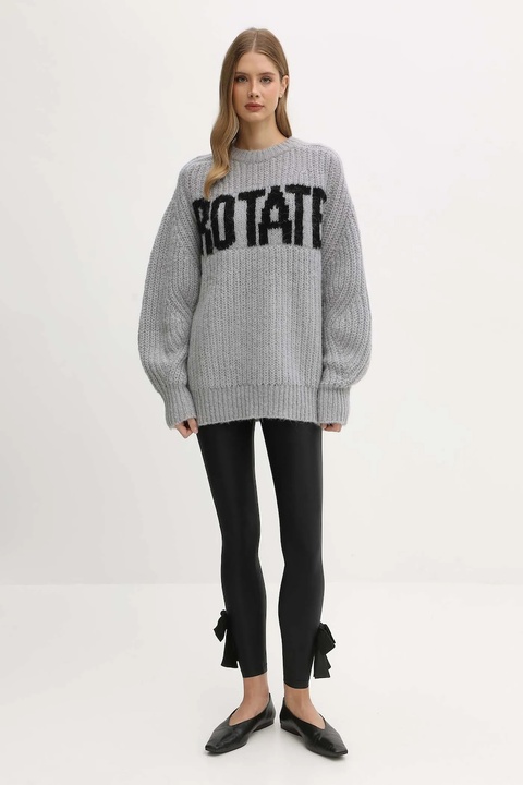 Rotate sweter z dodatkiem wełny damski kolor szary 114641039 - zdjęcie produktu nr 2
