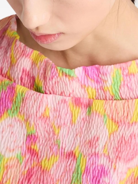 Prada floral-print belted mini dress - Pink - zdjęcie produktu nr 2