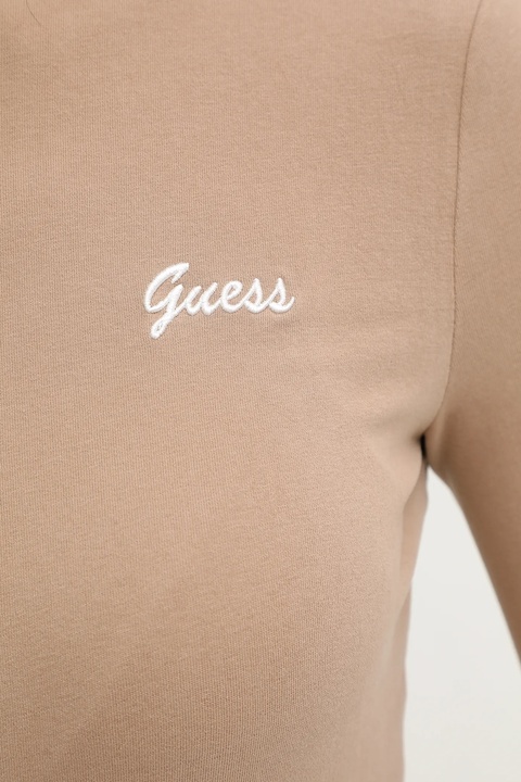 Guess longsleeve ALBA kolor beżowy z półgolfem V5BP10 KCBF1 - zdjęcie produktu nr 2