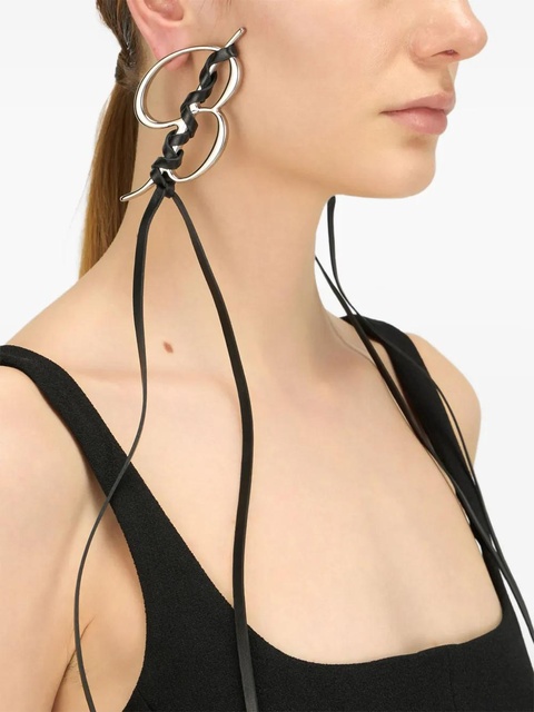 Blumarine B-Monogram drop earrings - Black - zdjęcie produktu nr 2