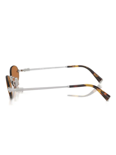 Miu Miu Eyewear oval-frame sunglasses - Silver - zdjęcie produktu nr 2