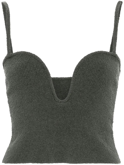 Nanushka bouclé cropped tank top - Green - zdjęcie produktu nr 1