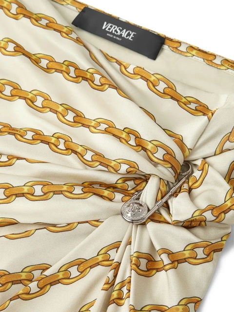 Versace brooche detailing draped skirt - Gold - zdjęcie produktu nr 2