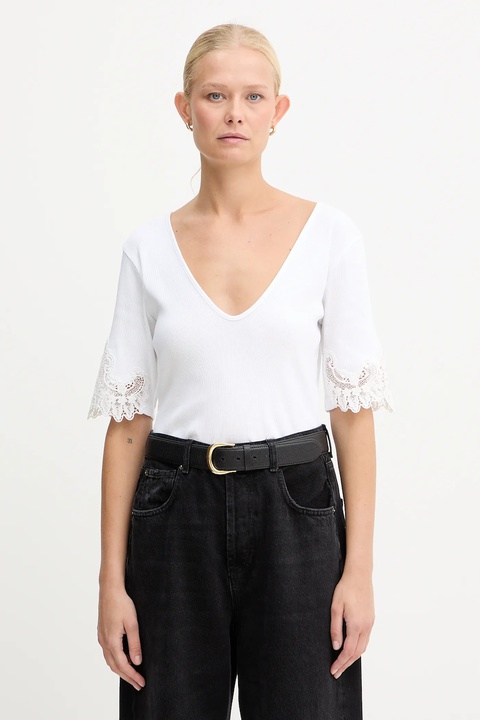 Twinset t-shirt bawełniany damski kolor biały 252TT2170 - zdjęcie produktu nr 1