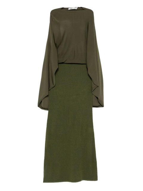 Aya Muse cape-detail maxi dress - Green - zdjęcie produktu nr 1