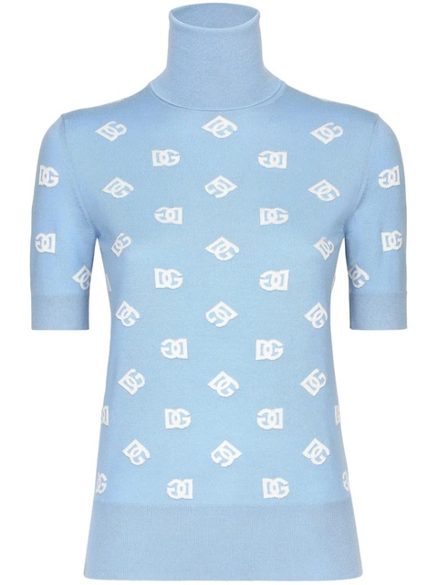 Dolce & Gabbana high neck embroidered top - Blue - zdjęcie produktu nr 2