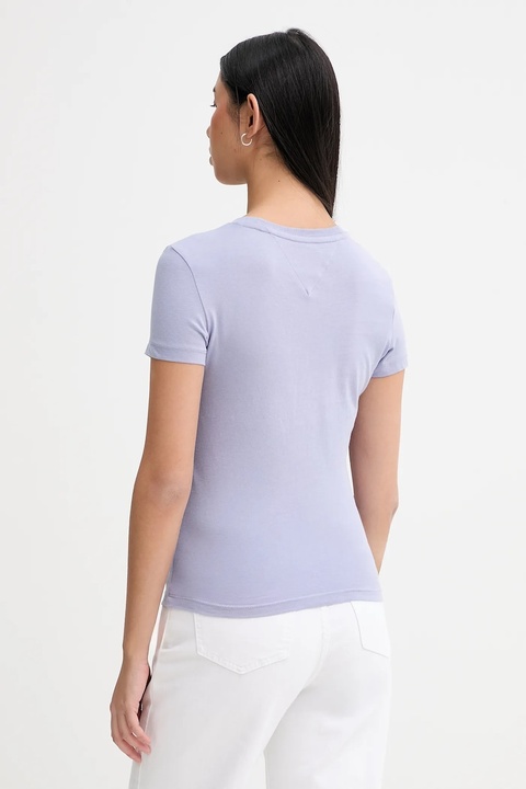 Tommy Jeans t-shirt bawełniany damski kolor fioletowy DW0DW20459 - zdjęcie produktu nr 2