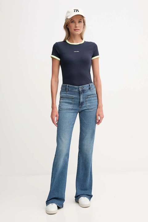Calvin Klein Jeans t-shirt damski kolor granatowy LV047D201G - zdjęcie produktu nr 1