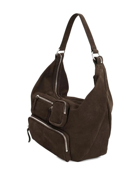 Marge Sherwood City zipped pocketed suede shoulder bag - Brown - zdjęcie produktu nr 2