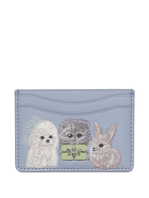 GANNI leather card holder - Purple - zdjęcie produktu nr 1