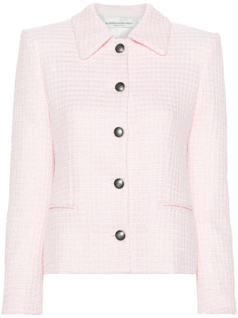 Alessandra Rich sequin-embellished tweed blazer - Pink - zdjęcie produktu nr 1
