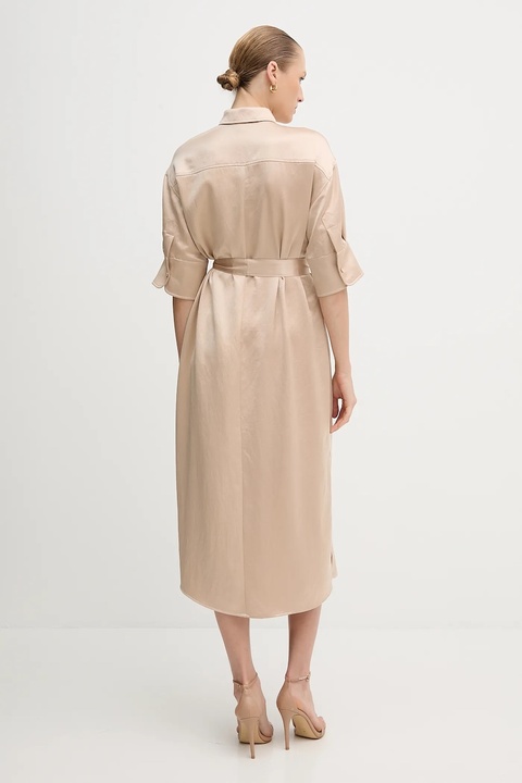 Marc Aurel sukienka kolor beżowy midi prosta 6553-2000-93424 - zdjęcie produktu nr 2