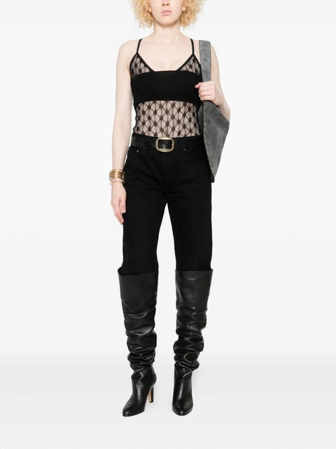 ISABEL MARANT geometric-pattern lace bodysuit - Black - zdjęcie produktu nr 2